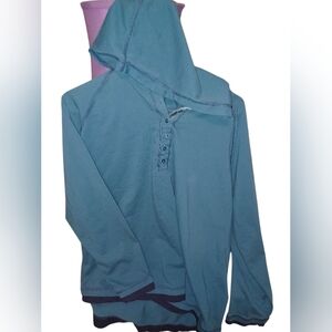 Womens Just My Size Relaxed Light Blue 18W/20W Zip Up Hooded Sweatshirt